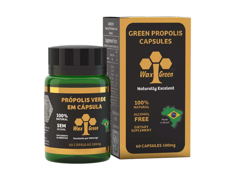 Wax Grenn Propolis 500mg 60 Caps