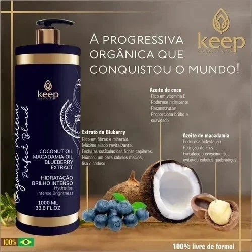 Keep Organic Protein Perfect Blond alisamento capilar sem formaldeído 1L/33,8fl!-