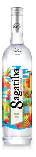 Sagatiba Cristalina Cachaça bottle, 700ml, clear traditional Brazilian spirit with smooth flavor and modern packaging.