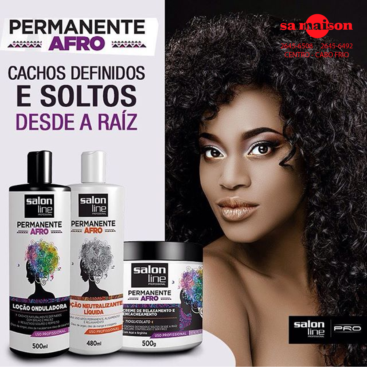 Salon Line Afro Curls Permanent Relaxing Cream 500g/17.6 oz.