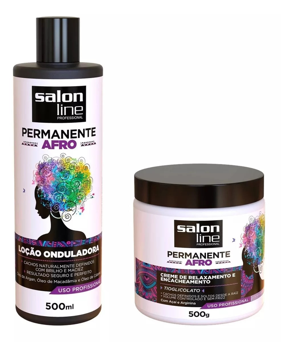 Salon Line Afro Curls Permanent Relaxing Cream and Waving Lotion 2x500g/17.6 oz. - BuyBrazil