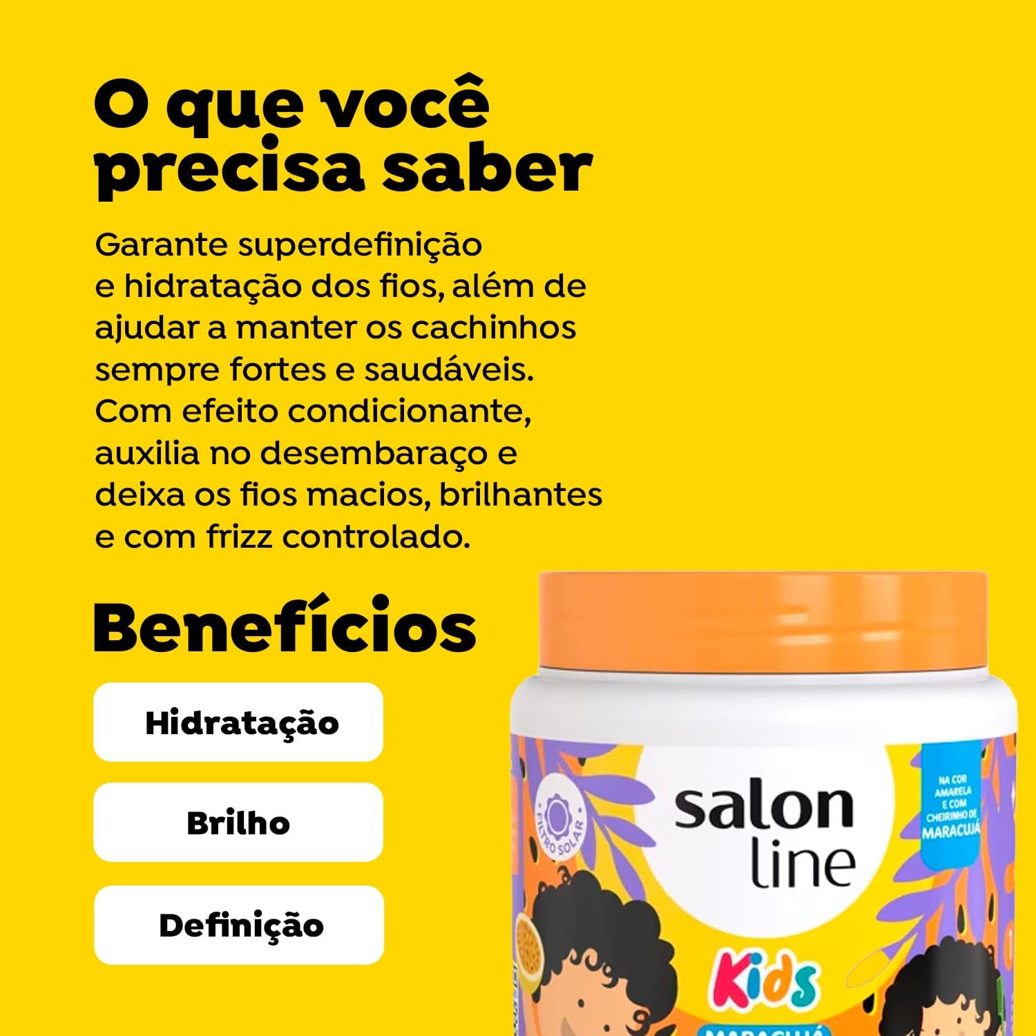 Salon Line, Creme para Pentear, Maracujá, Cachinhos Hidratados, Vegano - Para Cabelos Ondulados, Cacheados e Crespos, Salon Line, 1kg - BuyBrazil
