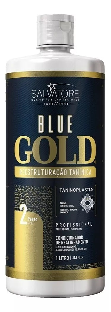 Salvatore Blue Gold Formaldehyde-Free Progressive Brush 2x1000ml/33.8 fl.oz. - BuyBrazil