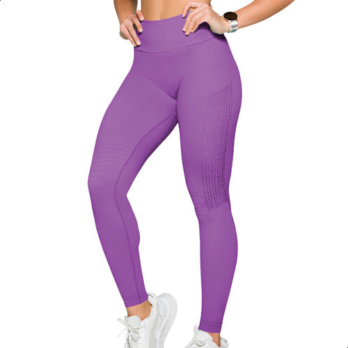 Selene Women's Seamless Gym Leggings with High Waist and Side Ventilation Polyamide, Zero Transparency - BuyBrazil
