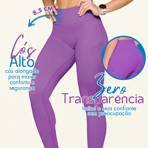 Selene Women's Seamless Gym Leggings with High Waist and Side Ventilation Polyamide, Zero Transparency - BuyBrazil