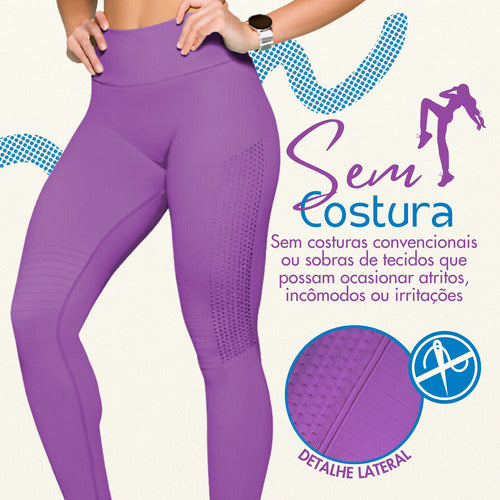 Selene Women's Seamless Gym Leggings with High Waist and Side Ventilation Polyamide, Zero Transparency - BuyBrazil