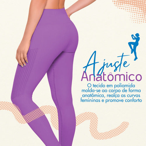 Selene Women's Seamless Gym Leggings with High Waist and Side Ventilation Polyamide, Zero Transparency - BuyBrazil