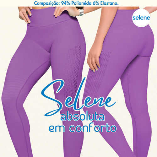 Selene Women's Seamless Gym Leggings with High Waist and Side Ventilation Polyamide, Zero Transparency - BuyBrazil