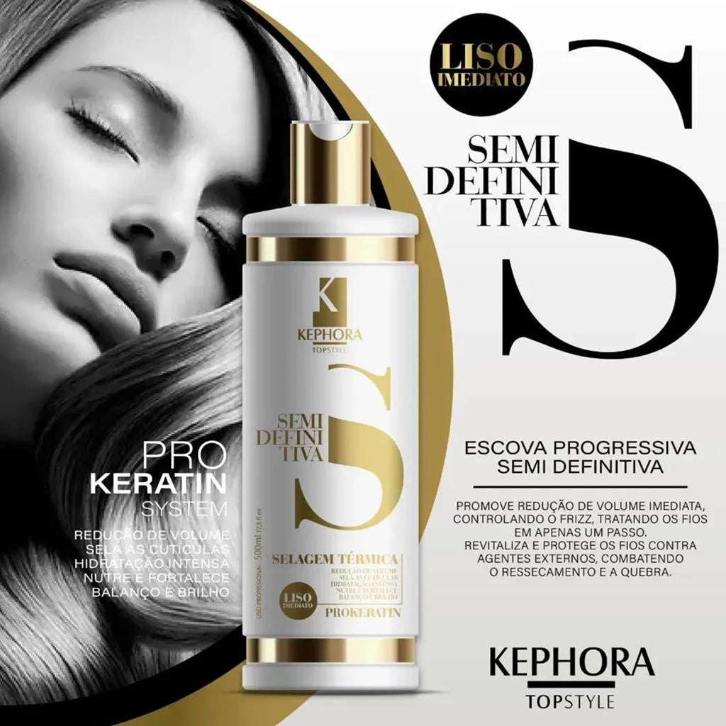 Escova Semi Definitiva Liso Imediato Selagem Termica Progressiva Kephora 1L