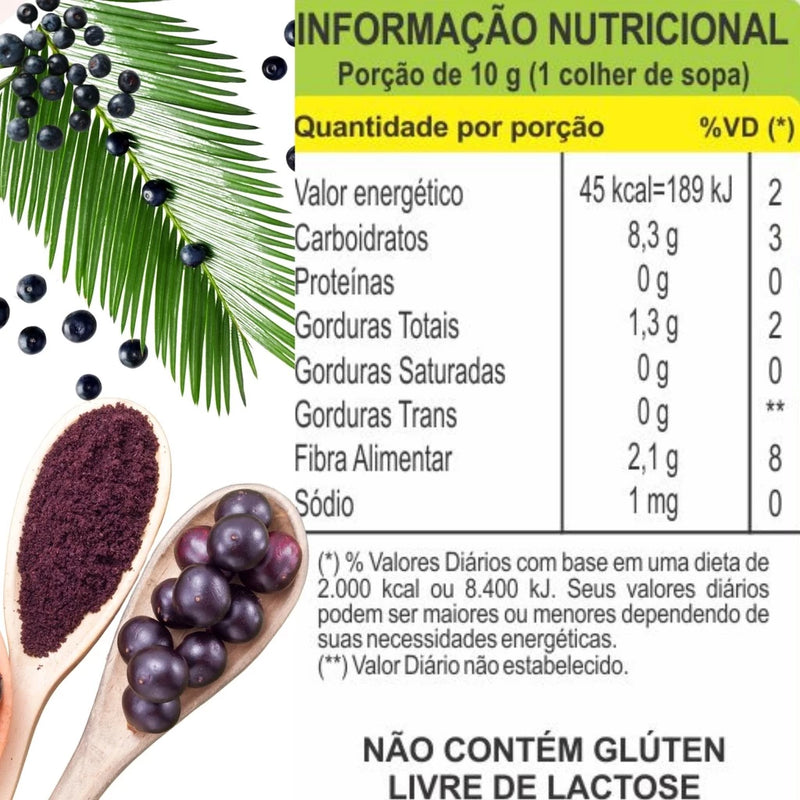 Dehydrated Açaí Powder Pulp 400g Pack Unilife