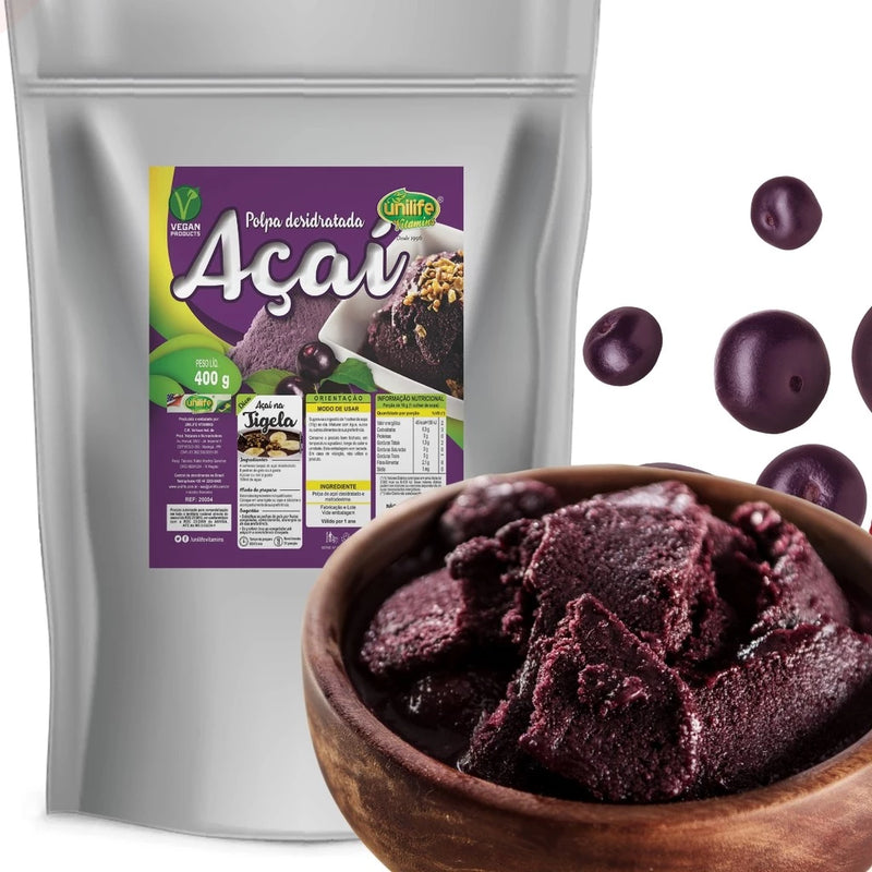 Dehydrated Açaí Powder Pulp 400g Pack Unilife