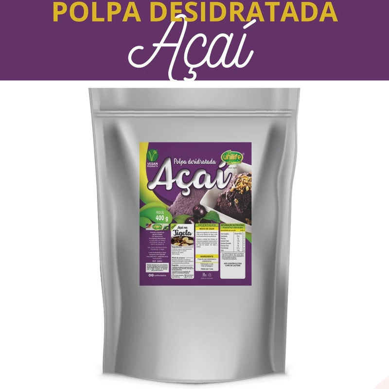Dehydrated Açaí Powder Pulp 400g Pack Unilife