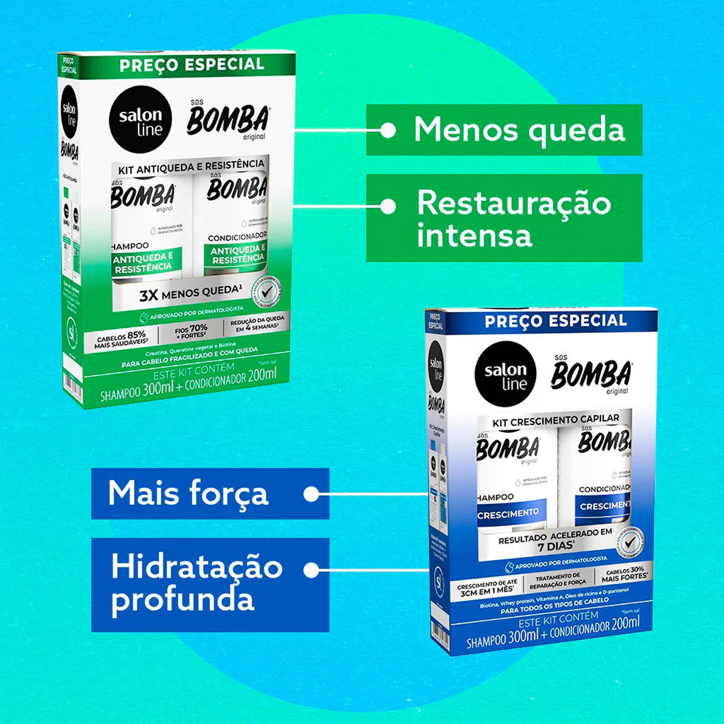 Kit Shampoo + Condicionador SOS Bomba Original Salon Line 200ml