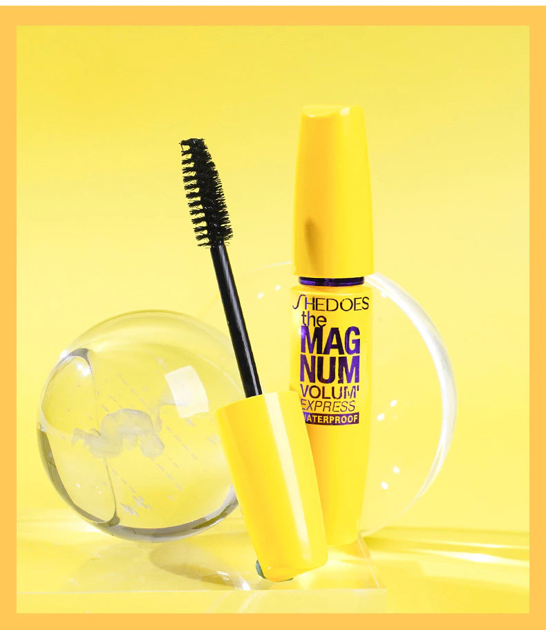Rímel À Prova D'água De Longa Volume E Curvatura De Vison Cílios Postiços-Amarelo Natural Duradouro Não Desbotado