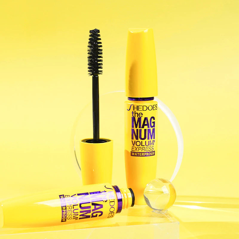 Rímel À Prova D'água De Longa Volume E Curvatura De Vison Cílios Postiços-Amarelo Natural Duradouro Não Desbotado