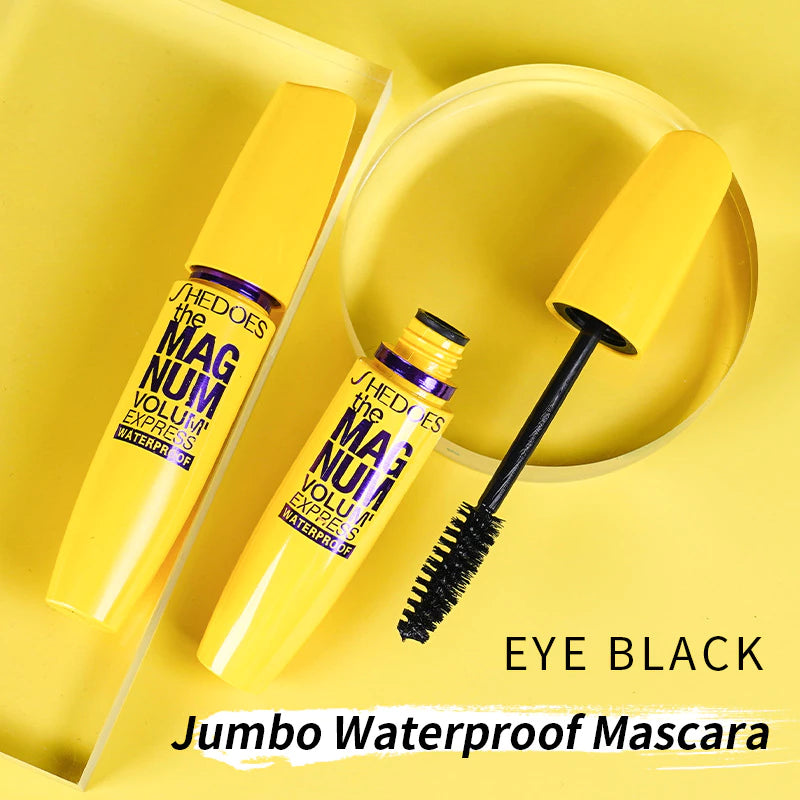 Rímel À Prova D'água De Longa Volume E Curvatura De Vison Cílios Postiços-Amarelo Natural Duradouro Não Desbotado