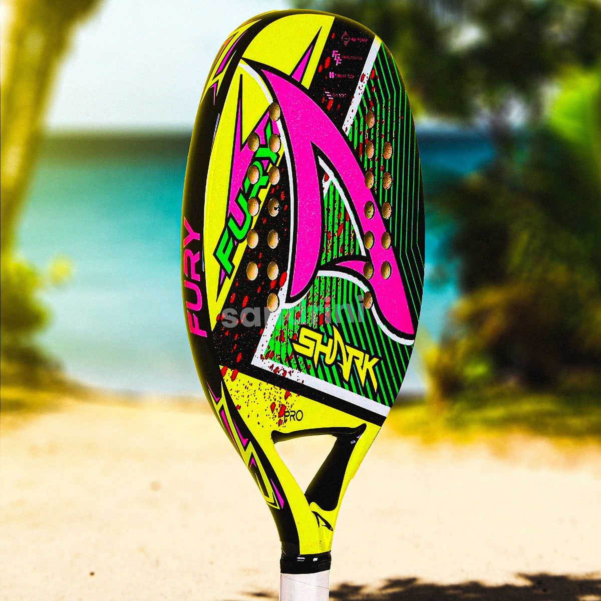 Shark Cyclone Beach Tennis Racket Black - BuyBrazil