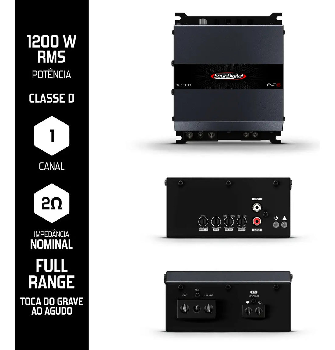 Soundigital 1600.1 EVO 6 Mono Class D Digital Car Audio Amplifier 1 Ch