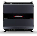 Soundigital SD3000 EVO 6 car audio amplifier showing sleek black design and control knobs for mono 3000-watt RMS power.