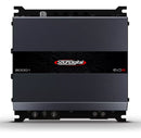 Soundigital SD3000 EVO 6 car audio amplifier showing sleek black design and control knobs for mono 3000-watt RMS power.