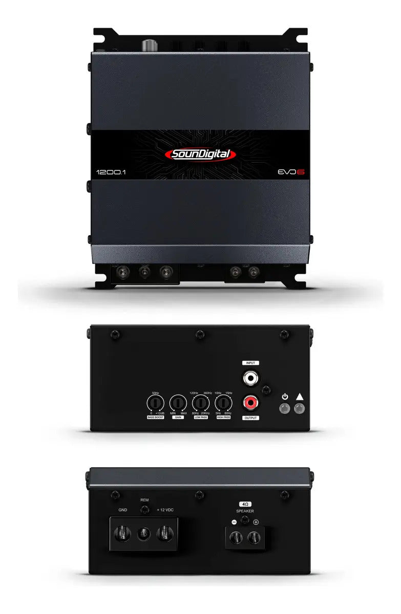 SounDigital 1200.1 EVO6 Digital Amplifier – 1200W RMS | 1-Channel | 4-Ohm Class D High Performance