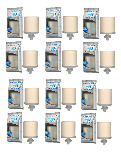 Stefani 12 Stéfani Triple Action Candles with charcoal clay filter for São João festivities, shown in the product image.