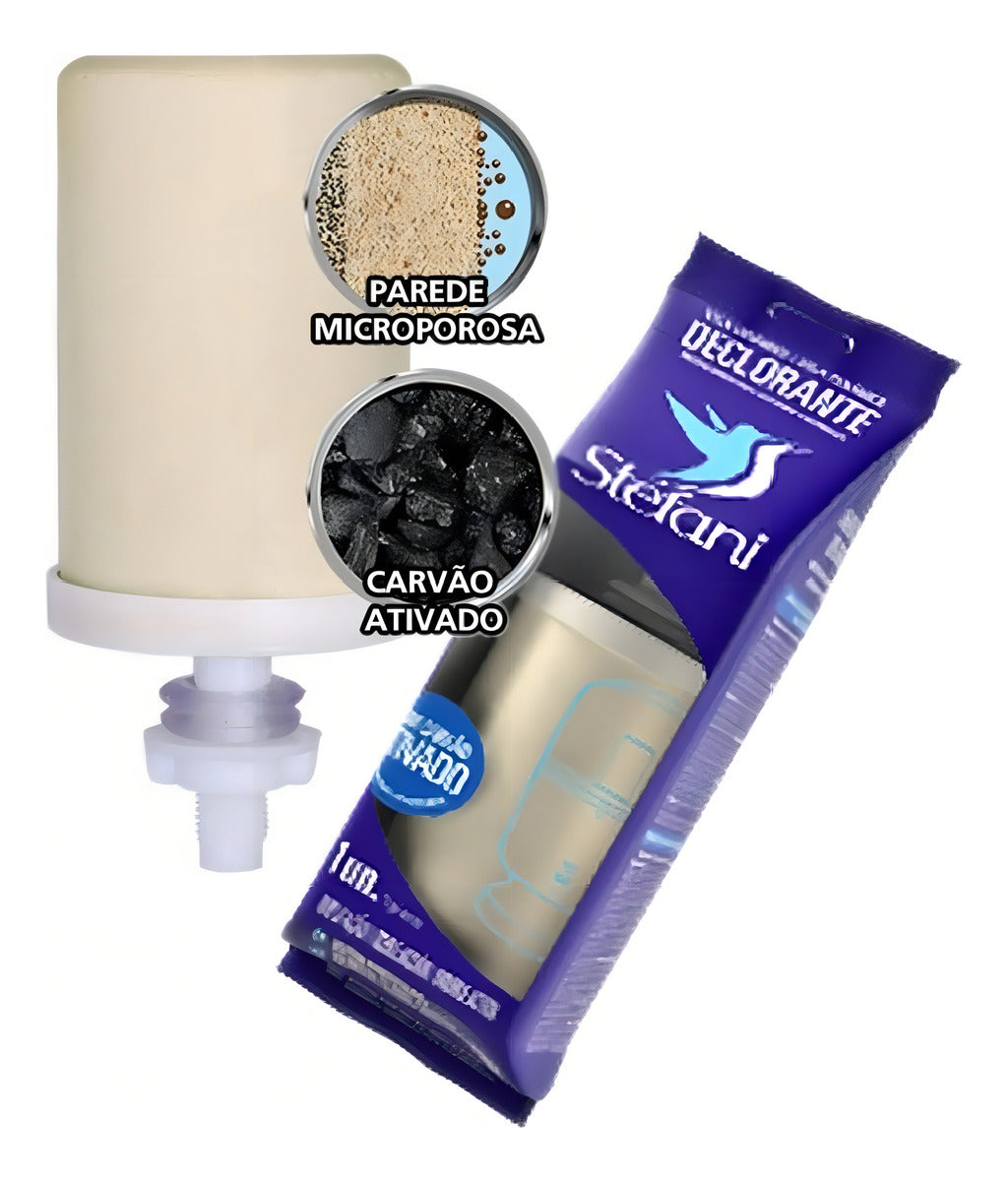 Stéfani Double Action Clay Filter Candle with Activated Carbon - BuyBrazil