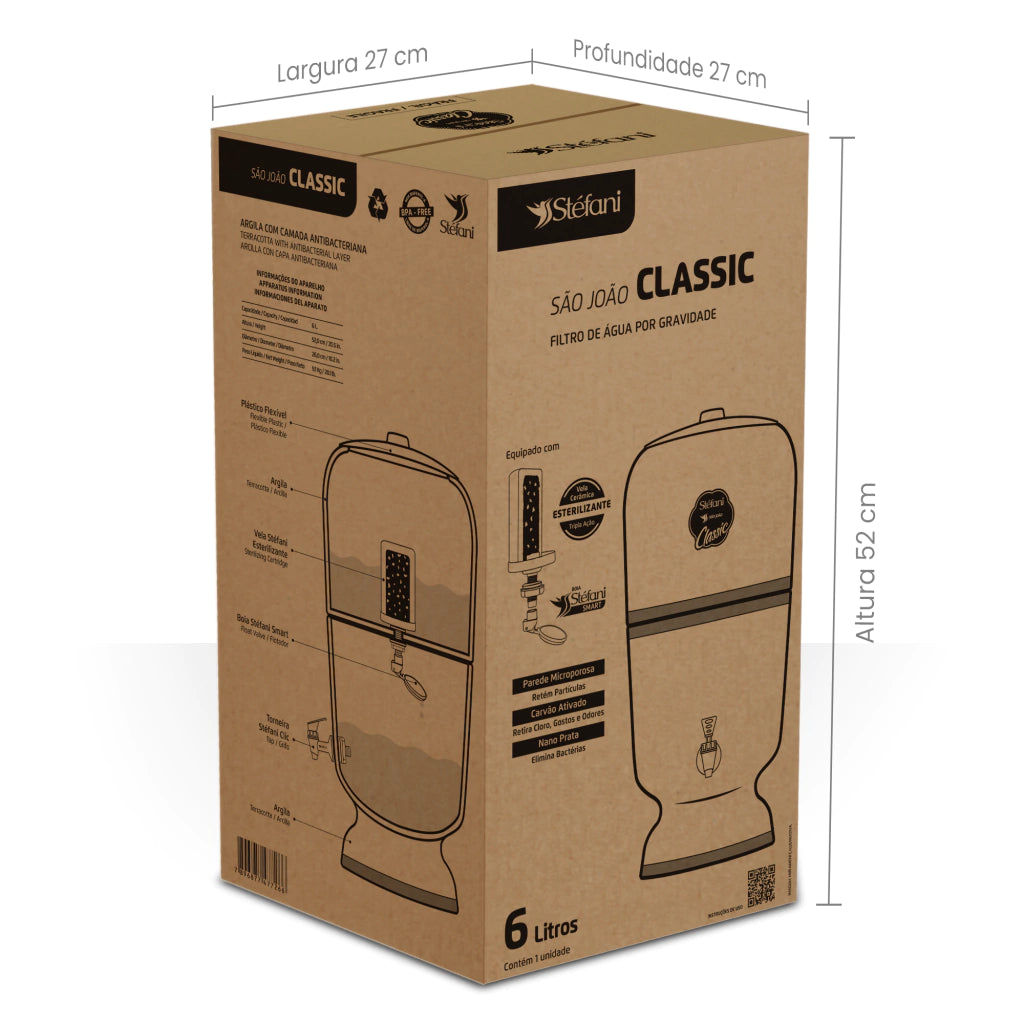 Stéfani São João Classic Clay Water Purifier Filter 6 Liters