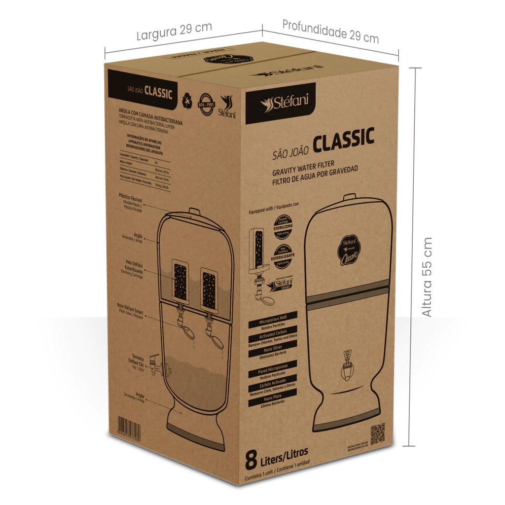 Stéfani São João Classic  Clay Water Purifier Filter 8 Liters