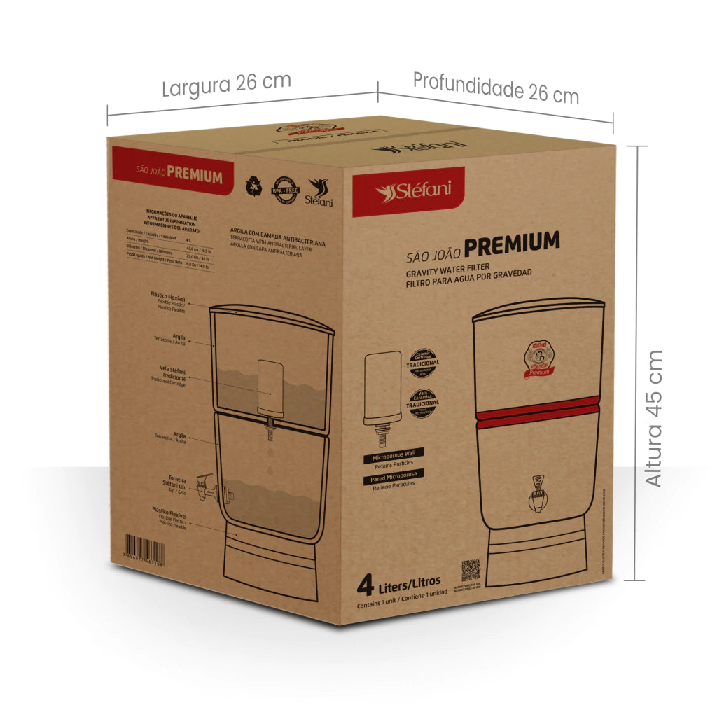 Stéfani São João Premium Clay Water Filter 4 Liters