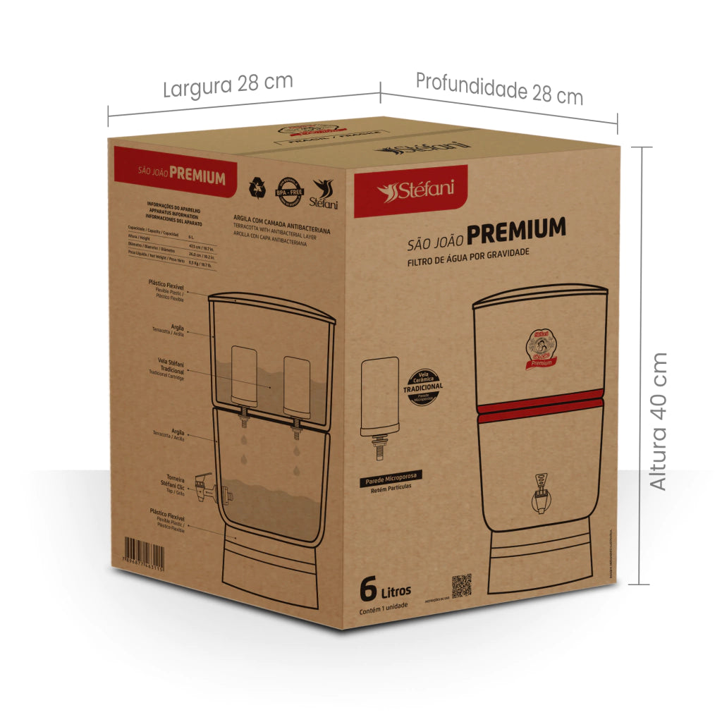 Stéfani São João Premium Clay Water Filter 6 Liters