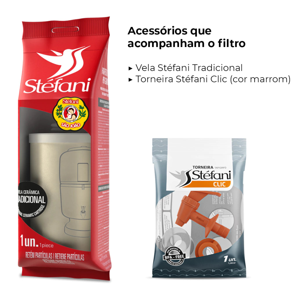 Stéfani São João Premium Clay Water Filter 8 Liters