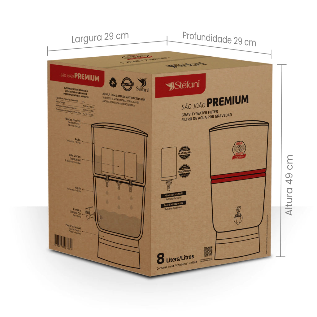 Stéfani São João Premium Clay Water Filter 8 Liters