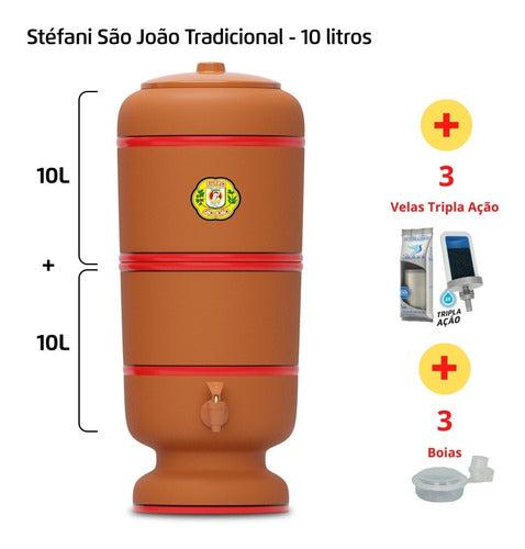Stéfani São João Traditional Clay Water Filter 10 Liters - BuyBrazil