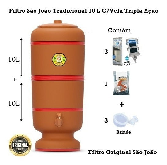 Stéfani São João Traditional Clay Water Filter 10 Liters - BuyBrazil