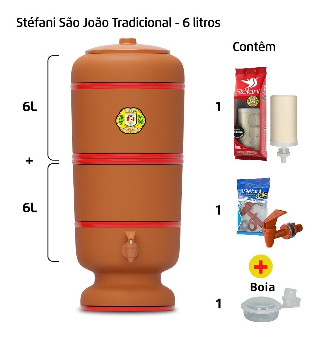 Stéfani São João Traditional Clay Water Filter 6 Liters - BuyBrazil
