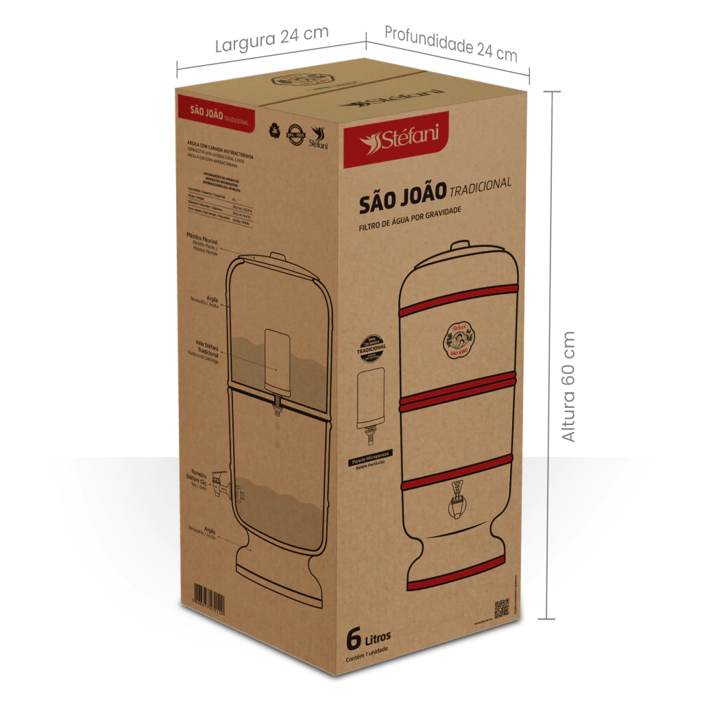 Stéfani São João Traditional Clay Water Filter 6 Liters - BuyBrazil
