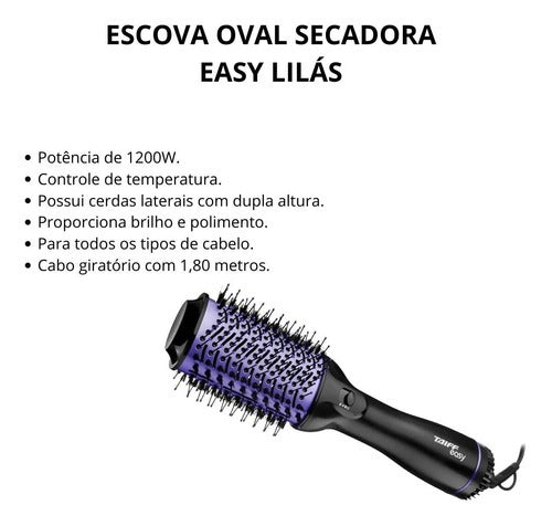 Taiff Easy Lilac 1200W Dryer Brush - BuyBrazil