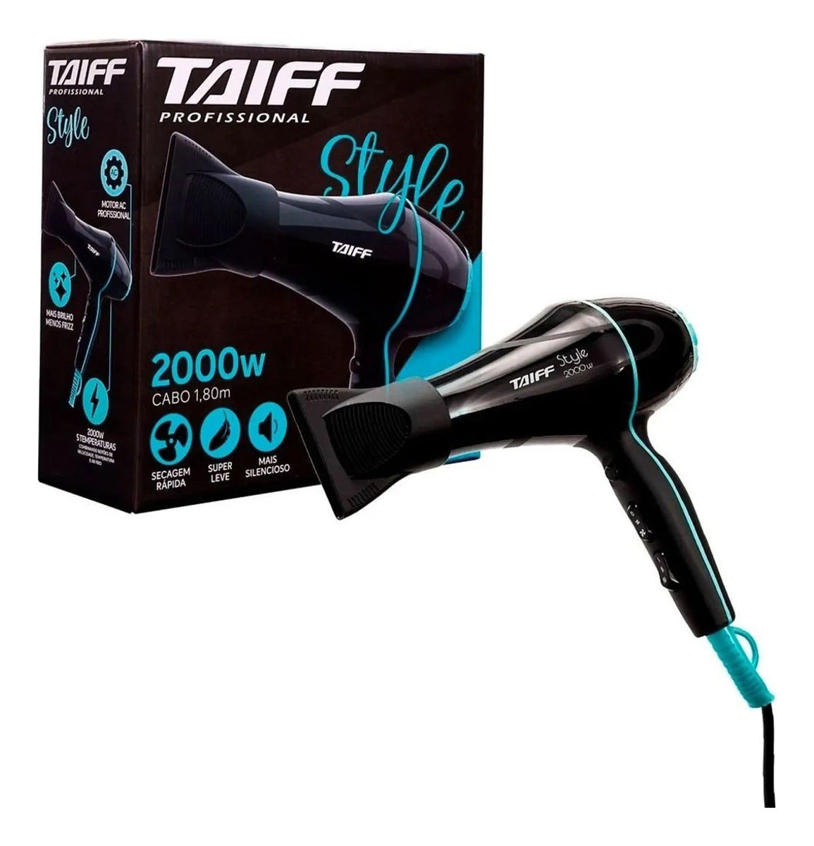 Taiff Style Hair Dryer 2000W AC Motor Black 127V - BuyBrazil
