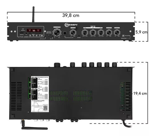 Taramps THS 6000 Amplifier Home Receiver Multi Channel 400 Watts RMS 2 ohms - BuyBrazil