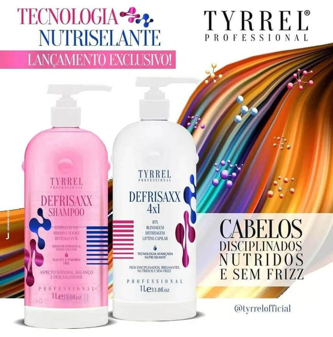 Tyrrel Defrisaxx 4x1 Bt-ox Hair Shielding and Lifting  2X1000ml/33.8 fl.oz - BuyBrazil