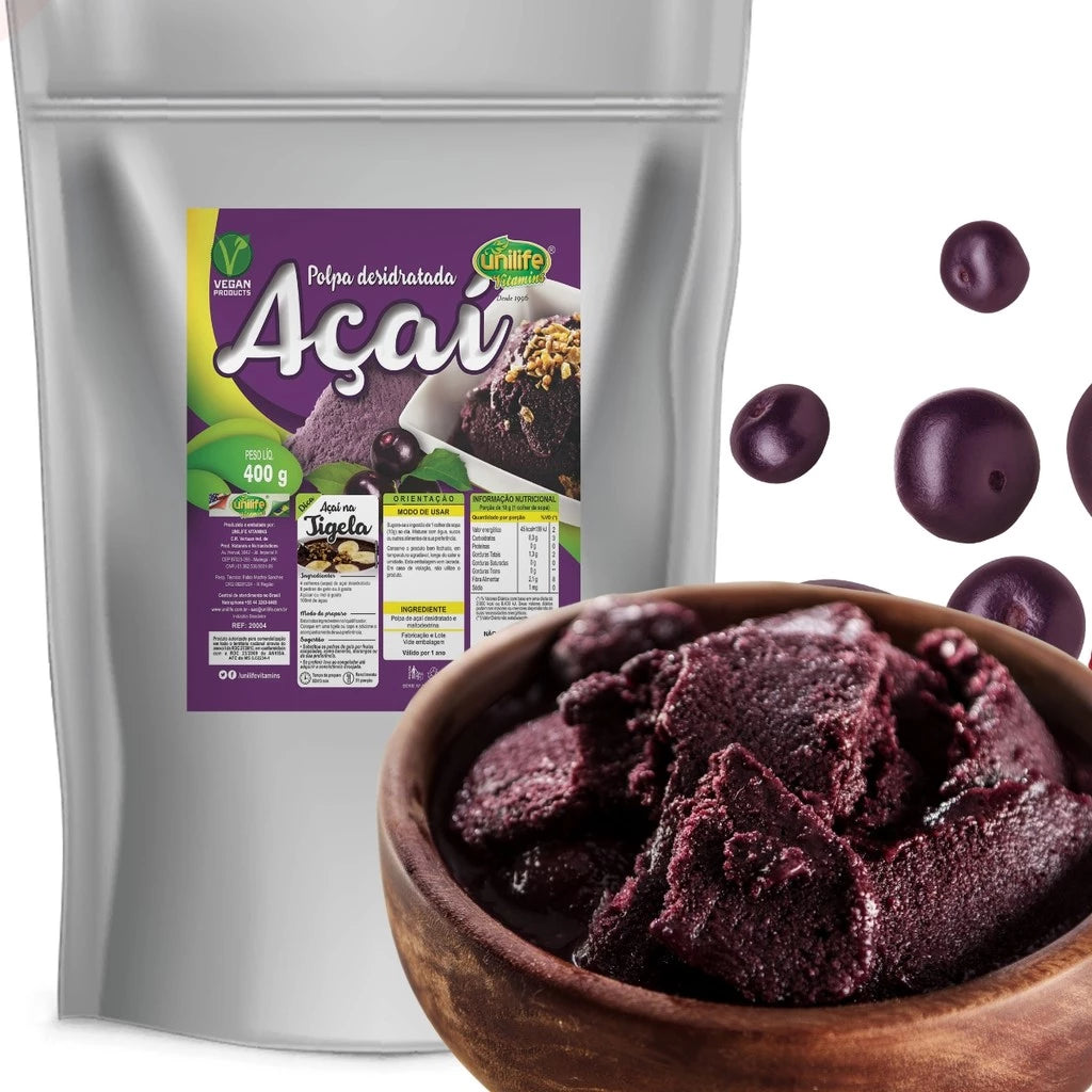 Dehydrated Açaí Powder Pulp 400g Pack Unilife - BuyBrazil