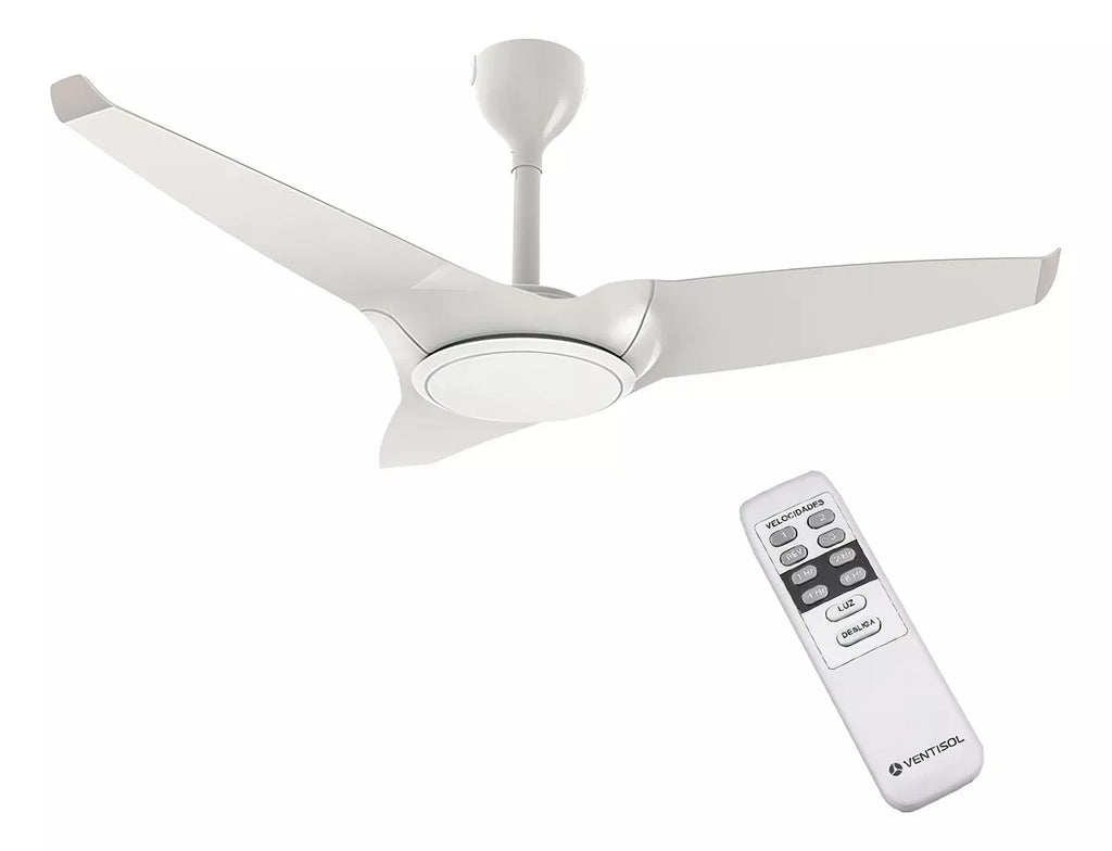 Ventisol Silent Ceiling Fan 6 Speeds 3 Blades 30w Flow With Control White Bivolt - BuyBrazil