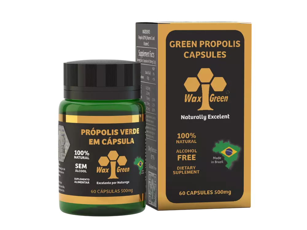 Wax Grenn Propolis 500mg 60 Caps - BuyBrazil