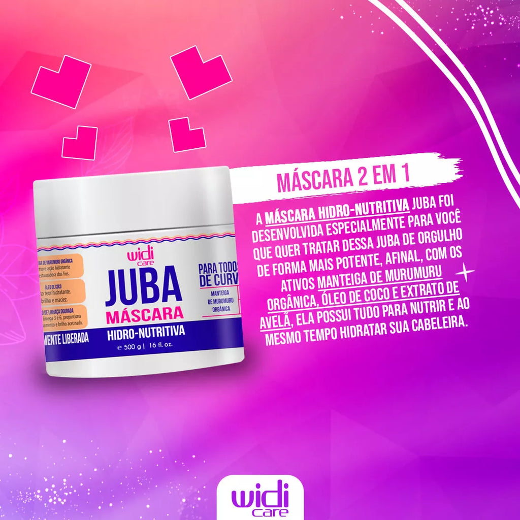 WIDI CARE Juba Hair Care Kit with shampoo, styling cream, sealing jelly, and hydro-nutritive mask for healthy hair treatment
