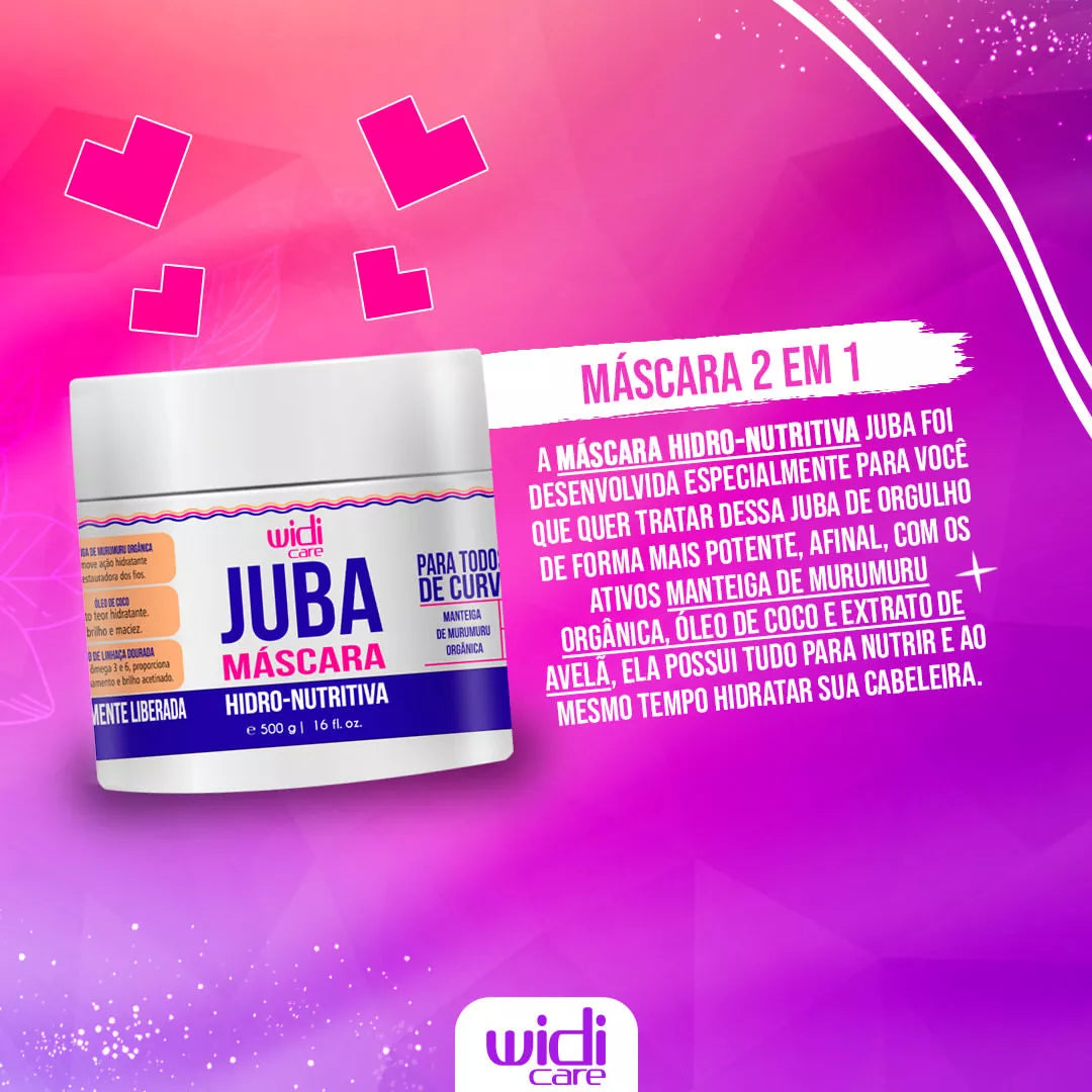 WIDI CARE Juba Hair Care Kit with shampoo, styling cream, sealing jelly, and hydro-nutritive mask for healthy hair treatment