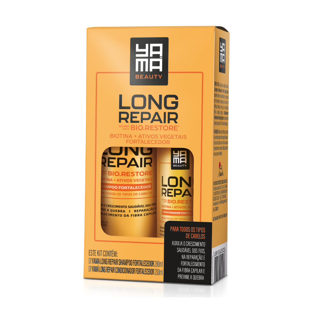 Yama Long Repair Kit Shampoo 280ml + Condicionador Fortalecedor Long Repair 200ml - BuyBrazil