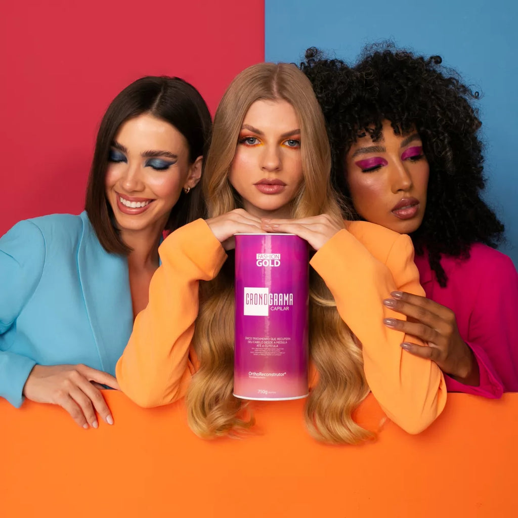 Fashion Gold Kit New Hair Care Schedule 3 Steps - BuyBrazil
