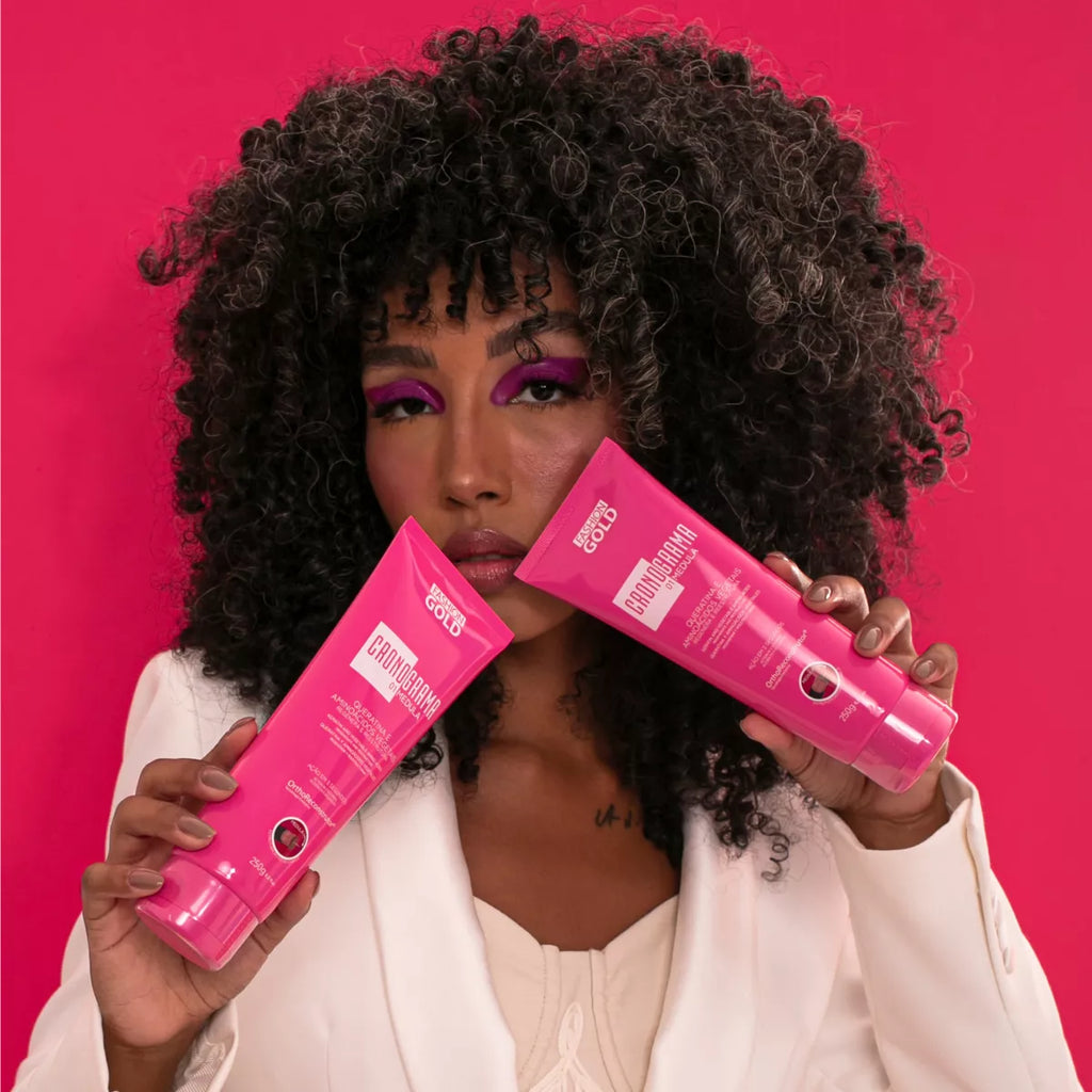 Fashion Gold Kit New Hair Care Schedule 3 Steps - BuyBrazil