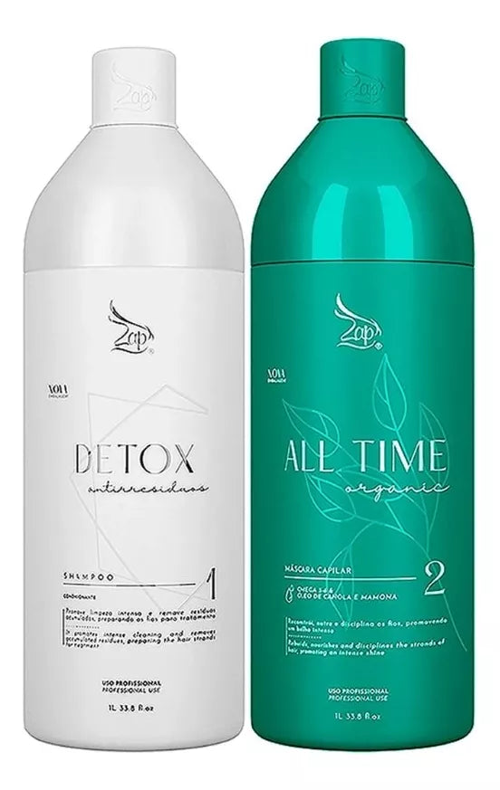 Zap All Time Organic Original Formaldehyde Free Brush 2x1000ml/ 33.8 fl.oz. - BuyBrazil